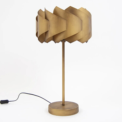 JLC KREATION Lampe à poser chic en métal doré SPIRALE