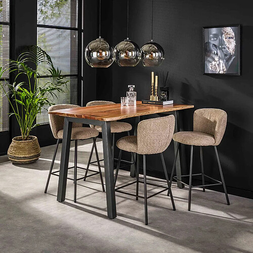JLC KREATION Table haute en bois massif d'acacia ERNEST