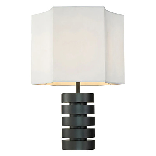 JLC KREATION Lampe à poser en métal noir avec abat-jour PURA