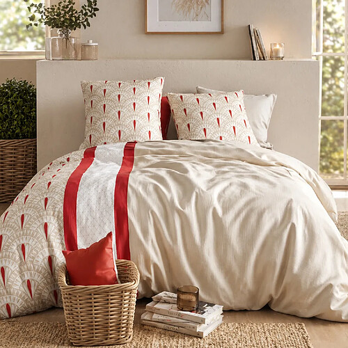 Atelier du coton Parure Housse De Couette 100% Coton 57fils Rubis
