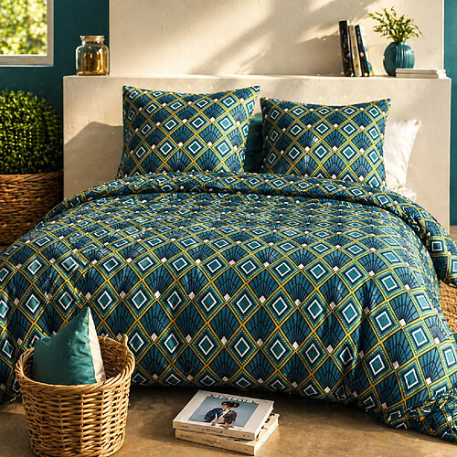 Atelier du coton Parure housse de couette 100% coton 57fils triska