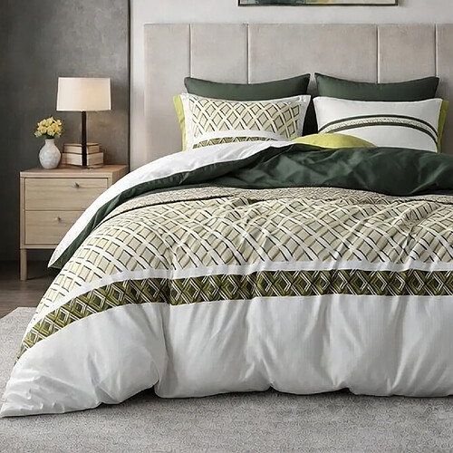 Atelier du coton Parure housse de couette 100% coton 57 fils nayaa
