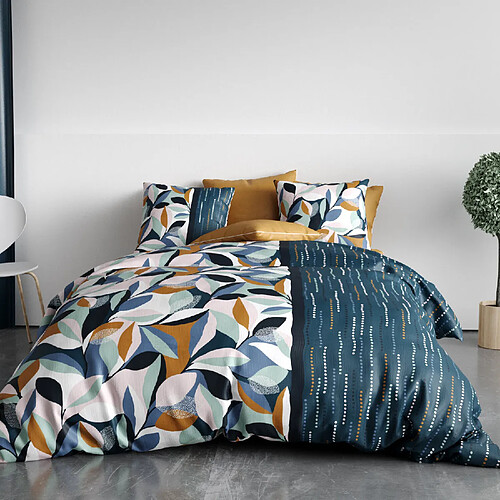 Atelier du coton Parure housse de couette 100% coton 57 fils floris