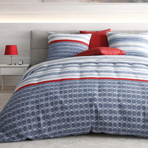 Atelier du coton Parure housse de couette 100% coton 57fils santorini