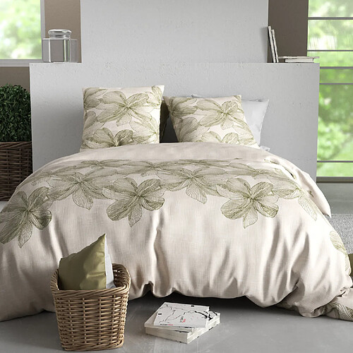 Atelier du coton Parure housse de couette imprimée 100% coton 57fils MILA