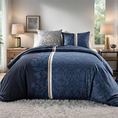 Atelier du coton Parure housse de couette 100% coton 57fils arabesque