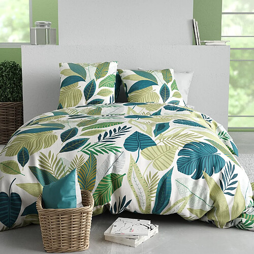 Atelier du coton Parure Housse De Couette 100% Coton 57fils Tropicalia