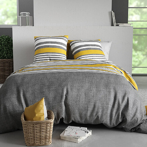 Atelier du coton Parure housse de couette imprimée 100% coton 57fils STUDT