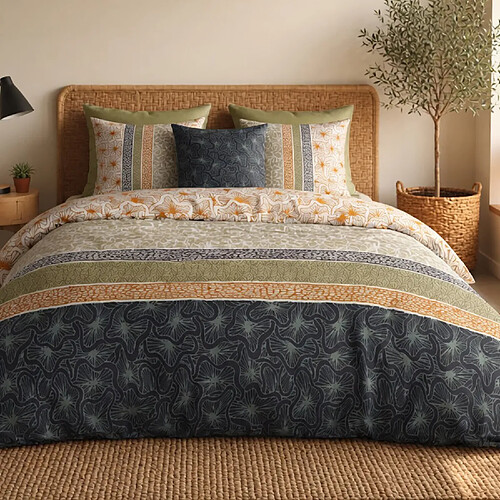 Atelier du coton Parure housse de couette 100% coton 71fils bella