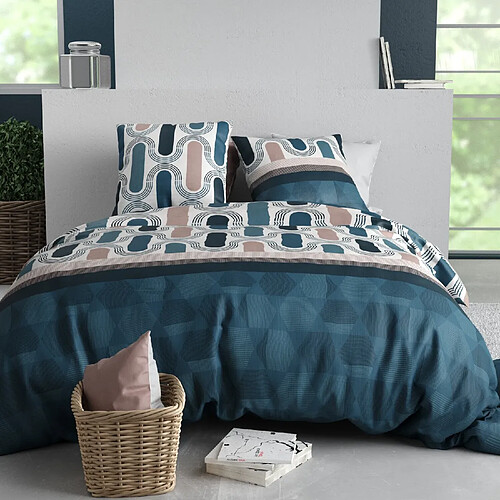 Atelier du coton Parure de couette + 2 taies 100% coton 57fils mistri