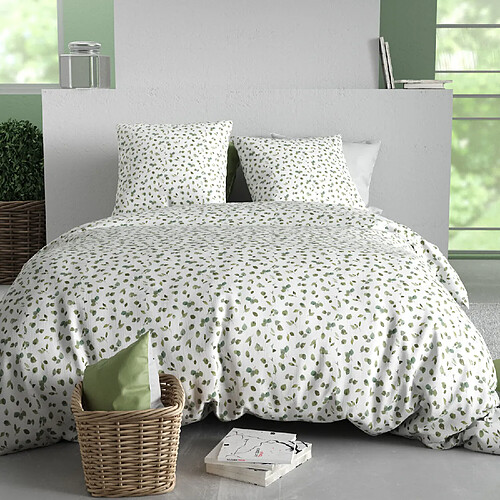 Atelier du coton Parure housse de couette imprimée 100% coton 57fils MERISE