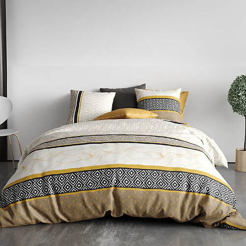 Atelier du coton Parure housse de couette 100% coton 57fils carioca