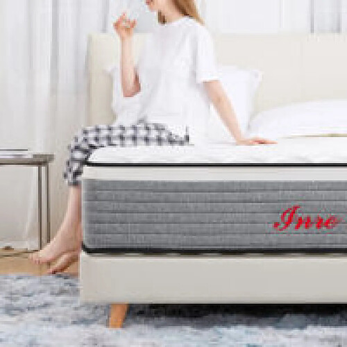 Matelas 140x190 cm INRE, Mousse HR, Épaisseur 20cm, Confort Ferme, 7 Zones Ergonomique