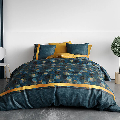 Atelier du coton Parure housse de couette 100% coton 57fils ginko
