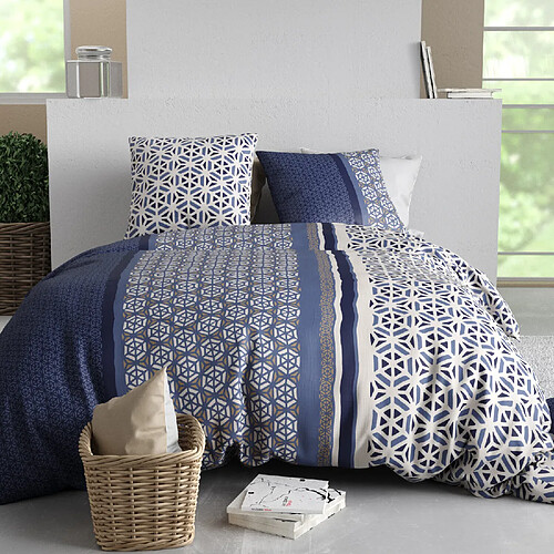 Atelier du coton Parure housse de couette 100% coton 57fils mil