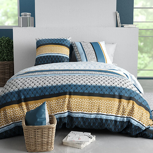 Atelier du coton Parure housse de couette 100% coton 57fils osis