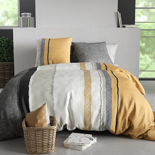 Atelier du coton Parure housse de couette imprimée 100% coton 57fils OGIS