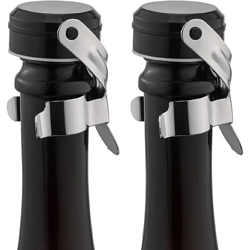 Vendos85 2 Bouchon de vin et champagne réutilisable en acier inox