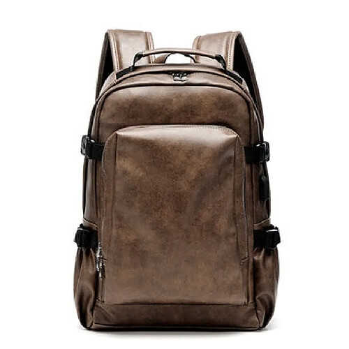 Generic Home Sac à dos pour ordinateur en cuir synthétique - Marron