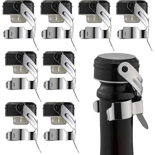 Vendos85 8 Bouchon de vin et champagne réutilisable en acier inox