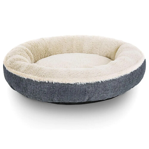 ACAZA Lit pour Chien - Lit pour Chat - Donut - Ø 55 cm - Gris Foncé