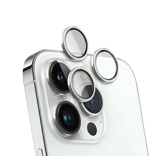 Force Glass Protège-caméra iPhone 15 Pro Argent