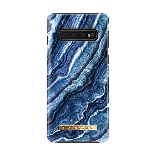 IDEAL OF SWEDEN Coque pour Samsung Galaxy S10 Modèle Fashion Case Motif Marbré Bleu
