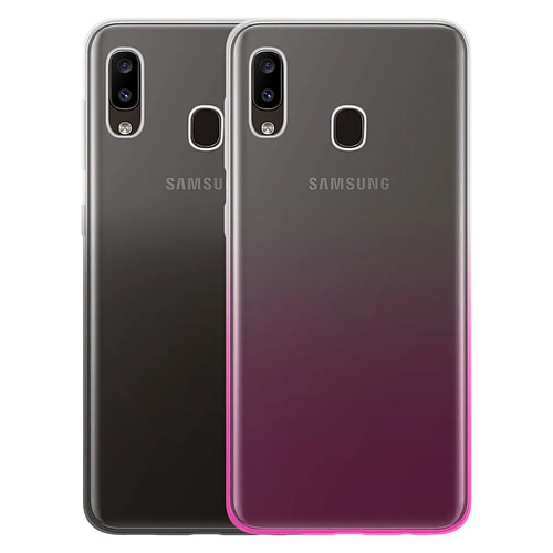 Color Block Pack Coques Souples pour Galaxy A20e Ultra Résistant Noir