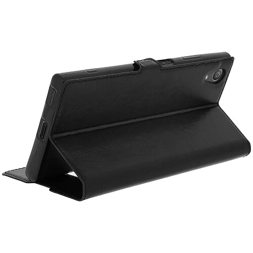 Avizar Housse Sony Xperia XA1 Plus Etui Double Fenêtre Coque Silicone Gel - noir