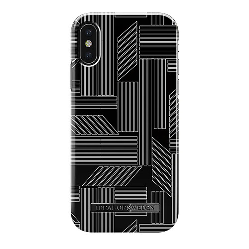 IDEAL OF SWEDEN Coque pour iPhone X / XS Rigide en Plastique Motif Puzzle Géométrique Noir