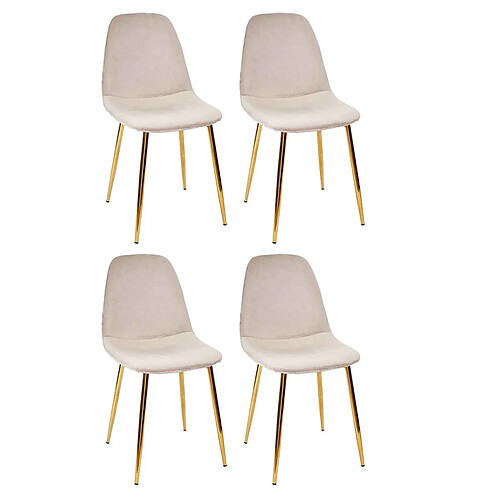 The Home Deco Factory Lot de 4 Chaises Design Royal 86cm Taupe
