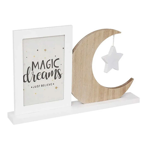 Atmosphera Cadre Photo Enfant Lune 10x15cm Blanc & Beige