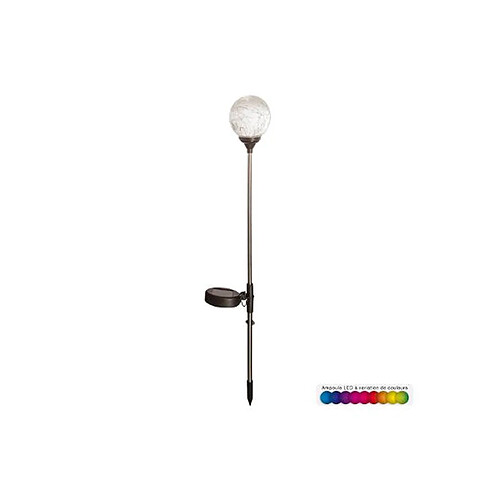 Atmosphera Balise Solaire en Verre 52cm Argent