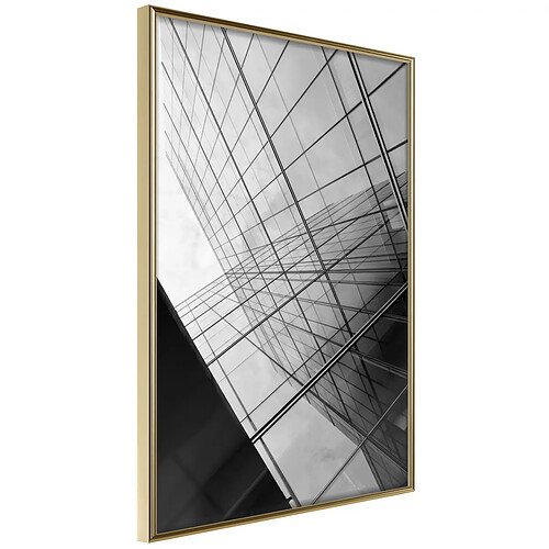 Paris Prix Affiche Murale Encadrée Steel and Glass Grey 40 x 60 cm Or