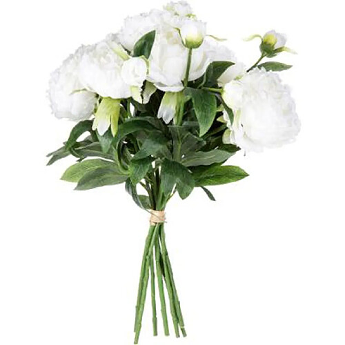 Atmosphera Bouquet de Fleurs 13 Pivoines 50cm Blanc