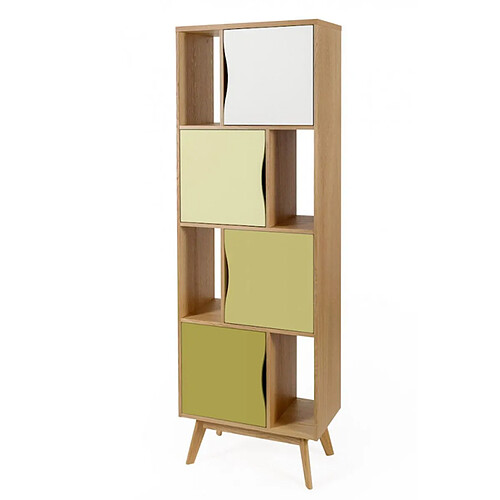 Paris Prix Bibliothèque Design Avon 191cm Chêne & Vert
