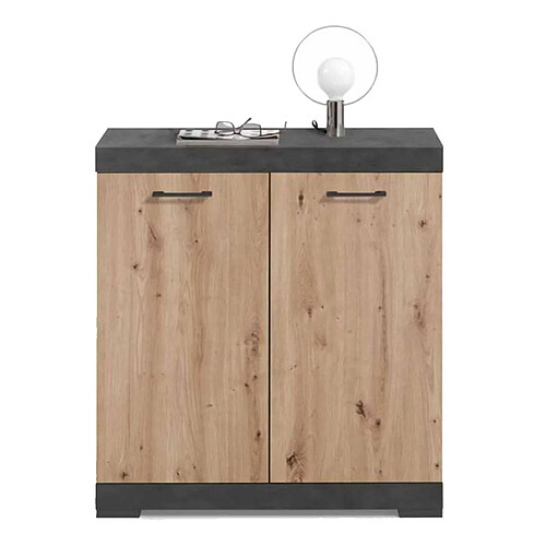 Paris Prix Commode 2 Portes Design Cazeg 89cm Chêne