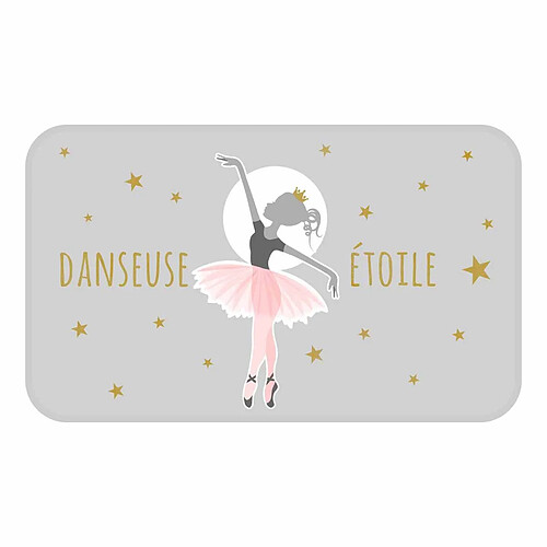 Paris Prix Tapis Enfant Déco Danseuse Étoile 45x75cm Gris
