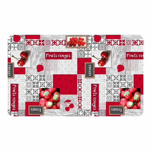 Paris Prix Tapis Déco Imprimé Fraisia 45x75cm Rouge
