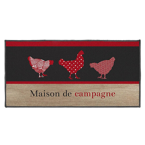 Paris Prix Tapis Déco Rectangle Campagne 50x120cm Rouge