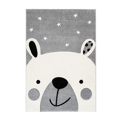 Paris Prix Tapis de Chambre Enfant Ours Leonora Argent 80 x 150 cm