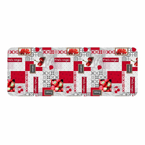 Paris Prix Tapis Déco Imprimé Fraisia 45x120cm Rouge