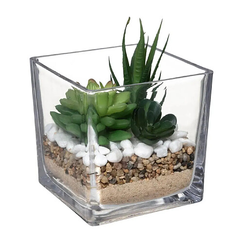 Atmosphera Composition Plante Artificielle 15cm Transparent
