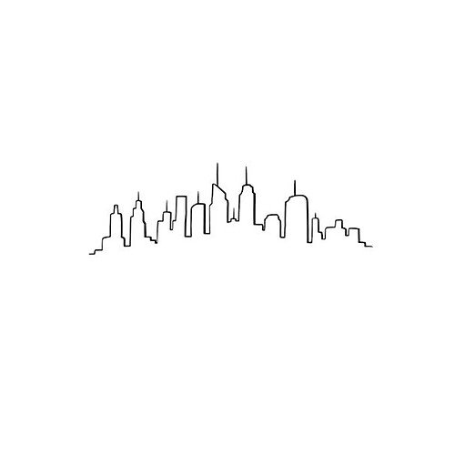 Atmosphera Sticker Plat Déco Skyline 50x70cm Noir