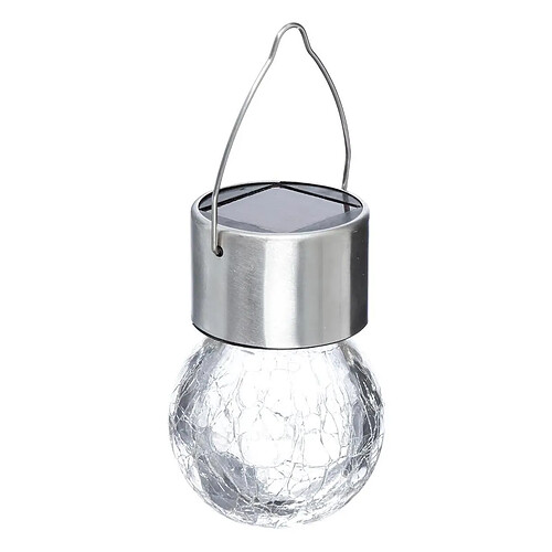 Atmosphera Balise Solaire Suspendue Craquelé 6cm Argent