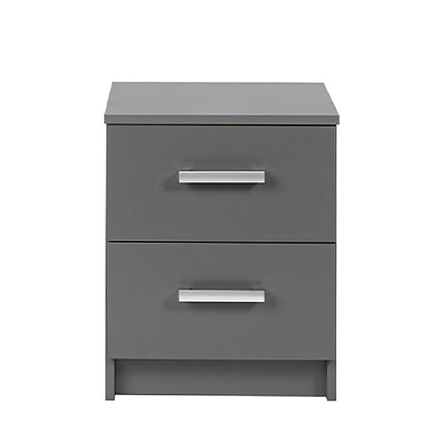 Mes Chevet 2 tiroirs 41,2x40x50,8 cm gris foncé - ROSSI