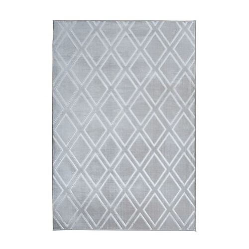 Paris Prix Tapis Imprimé Losange Fait Main Monroe III Gris Bleu 80 x 300 cm
