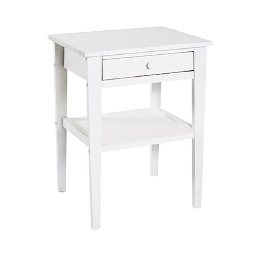 Mes Table d'appoint 1 tiroir 46x35x60 cm en bois laqué blanc