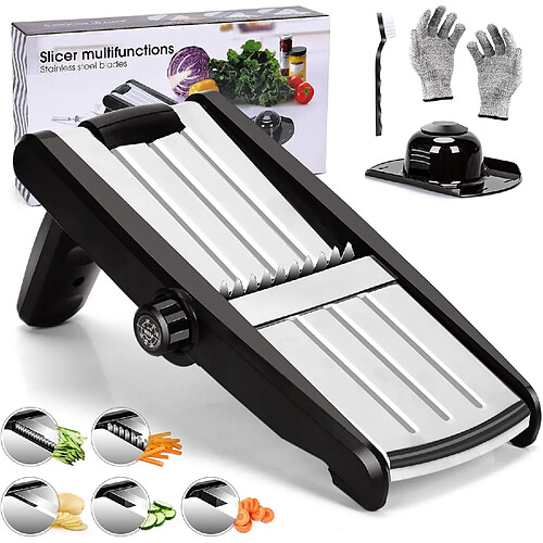 Vendos85 Mandoline Réglable 5 Lames en Acier Inoxydable