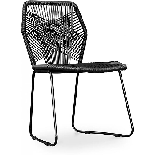 ICONIK INTERIOR Chaise d'extérieur - Chaise de jardin - Frony Noir